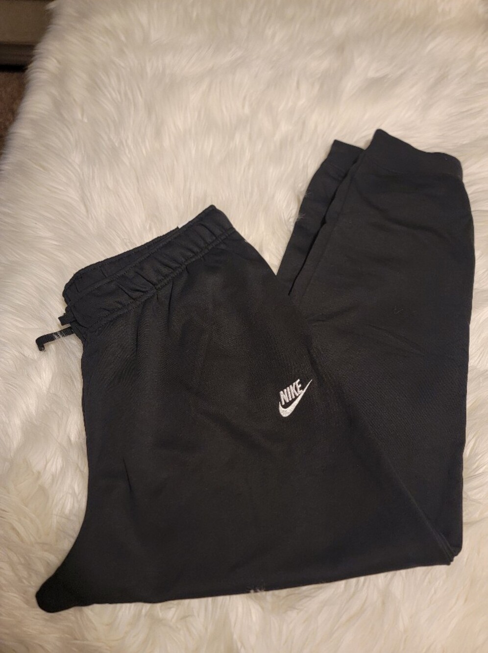 Nike Black Track Pants with White Swoosh